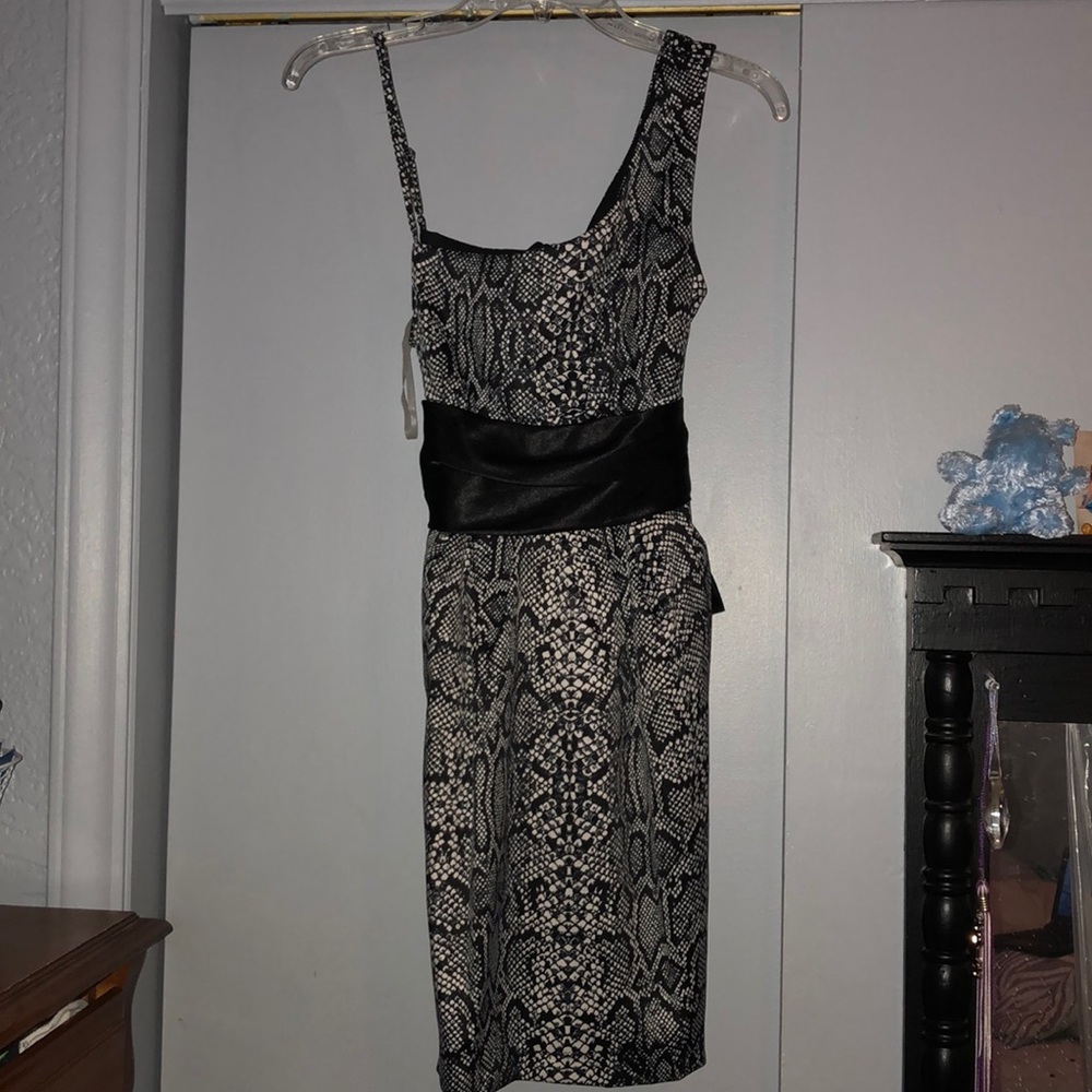 Black snake sign dress